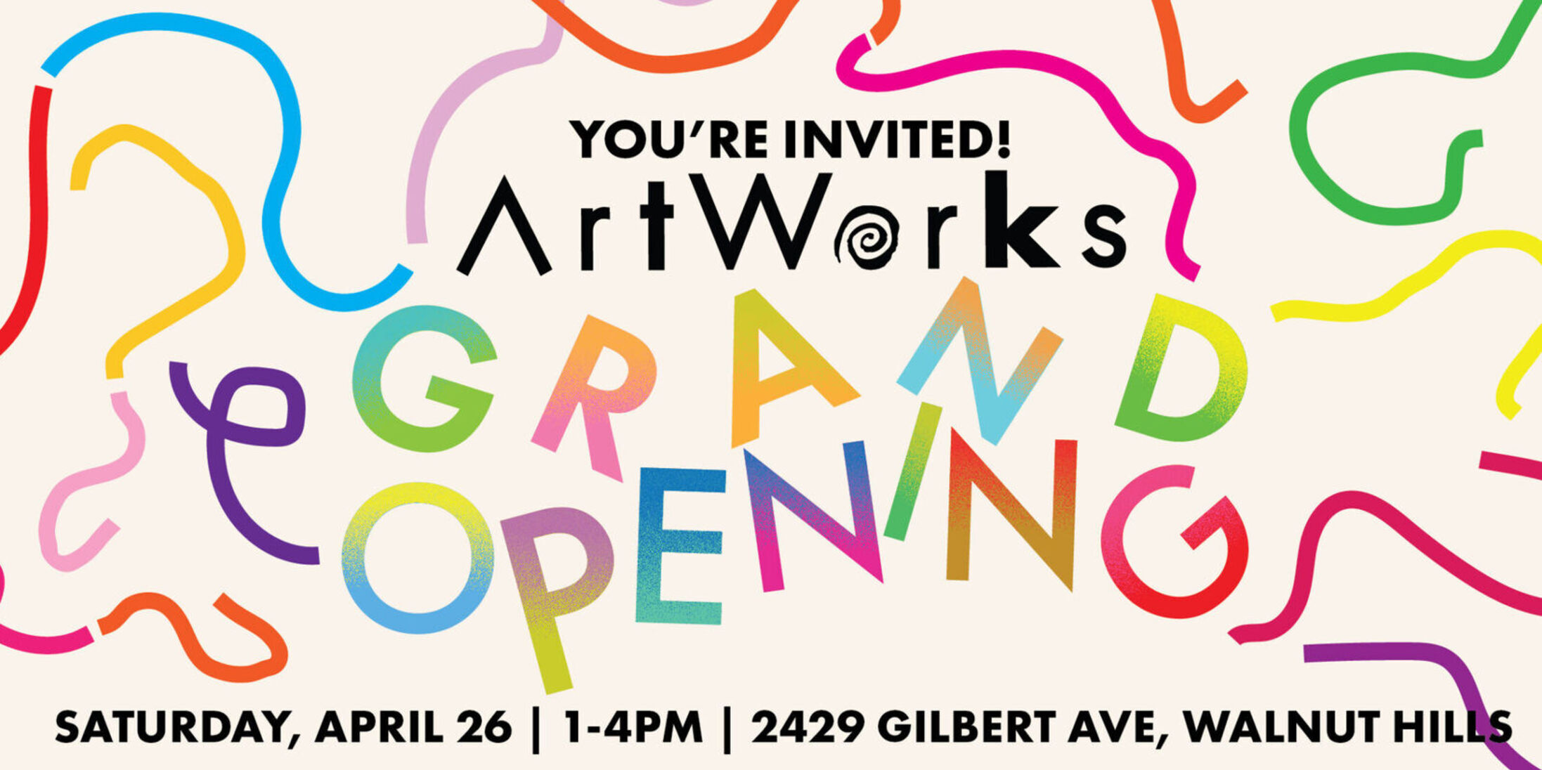Artworks grand opening flyer