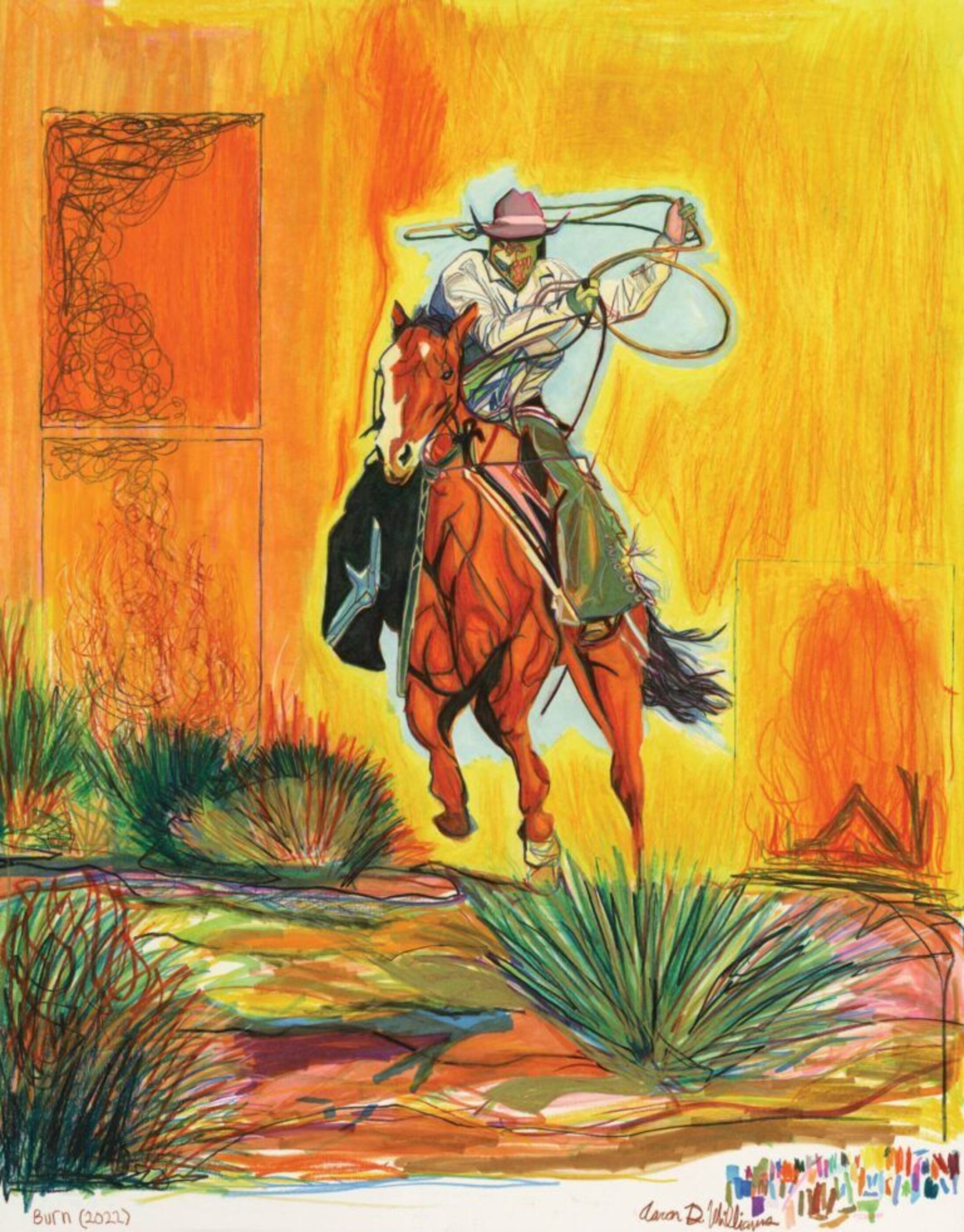 Aaron Williams painting of cowboy