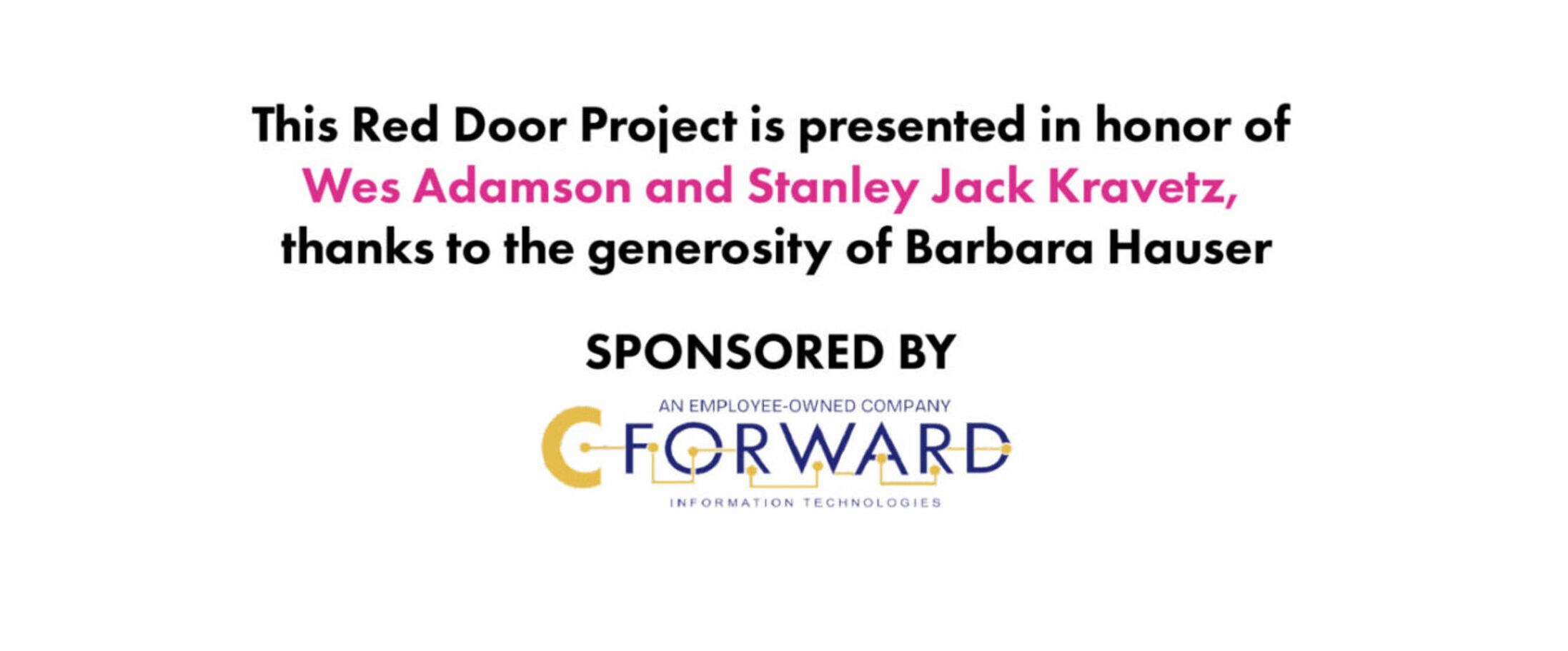 Red door sponsor recognition