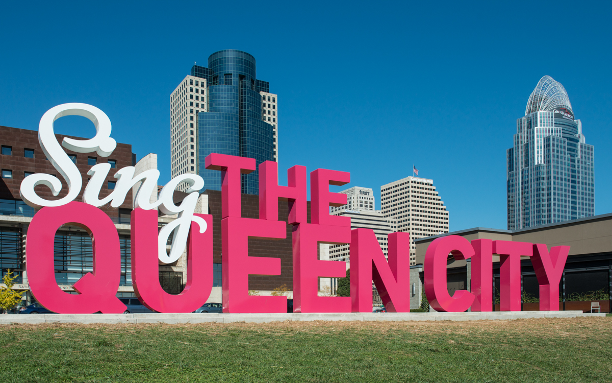 The Sing the Queen City Sculpture - Viewing Full Size